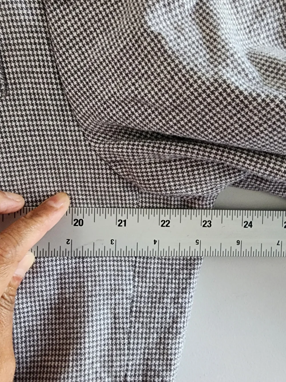 Stafford Linen Blend Men's 46R Blazer Sport Coat Gray Houndstooth Classic Fit